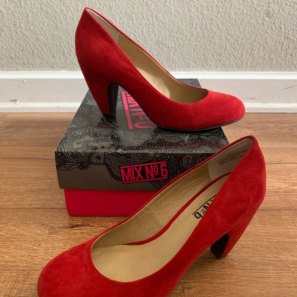Mix No. 6 Faux Suede Red Heels